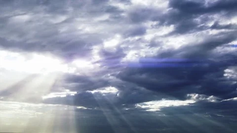 Time Lapse shot of light rays through clouds Stock Footage 82052911