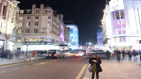 Time lapse shot of London city street, evening Stock Footage 99286953