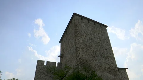Time lapse shot of a medieval tower of Vrsac Stock Footage 243386188