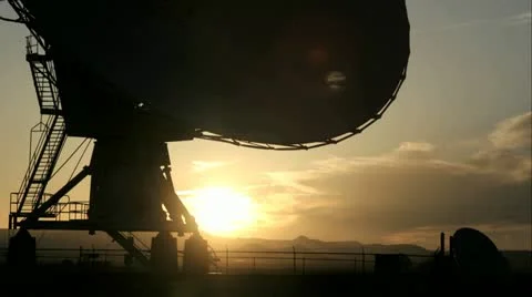 Time lapse shot of New Mexico's NRAO radio telescope's movement throughout the Stock Footage 11521264