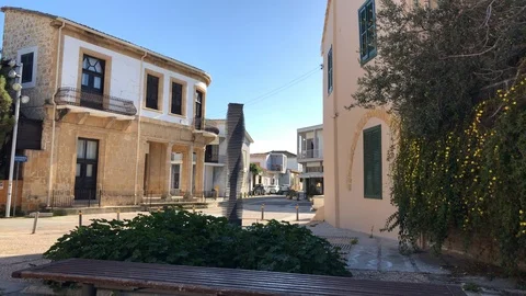 Time Lapse Shot of Old Square with Classic Buildings in Nicosia, Cyprus Video stock 102230086