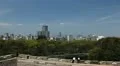 Time Lapse Shot Osaka Aerial View Skyline Castle Park People Visit Panorama Day HD Footage