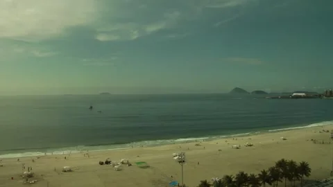 Time lapse shot of people on the beach of Rio de Janeiro beach Stock Footage 160280804