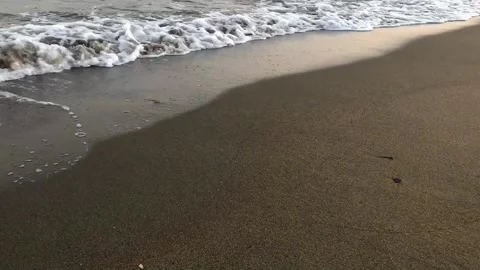 Time-lapse shot of sea waves on a beach in Turkey Stock Footage 246071809