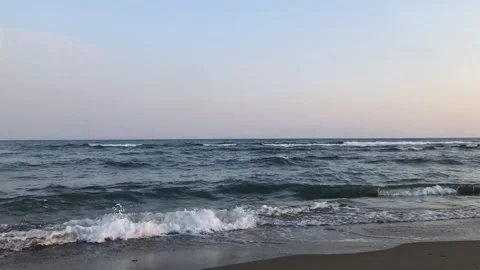 Time-lapse shot of sea waves on a beach in Turkey Stock Footage 246071862