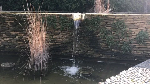 Time Lapse Shot of Small Technical Waterfall in Nicosia, Cyprus Stock Footage 101436750