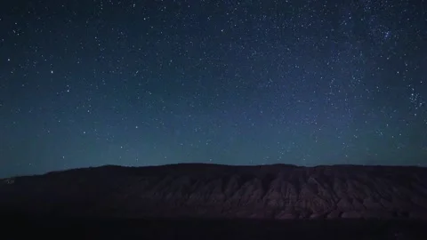 Time-lapse shot of the starry sky of Flaming Mountain Video stock 235107868