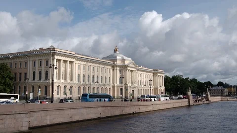 Time-lapse shot of State Art Academy building in the summer Stock Footage 119681008