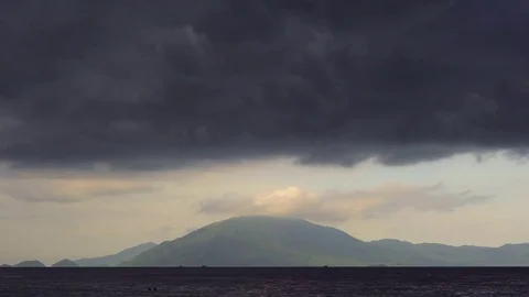 Time lapse shot of storm clouds gathering over the sea Stock Footage 78406084