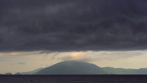 Time lapse shot of storm clouds gathering over the sea Stock Footage 78406288