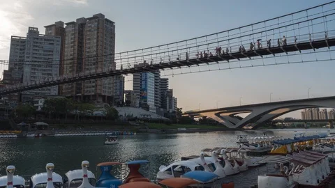 Time lapse shot of sunset at Bitan Scenic Area Stock Footage 89976090