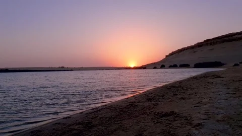 Time-lapse shot of sunset over the magical lake in Fayoum, Egypt Stock Footage 280129090