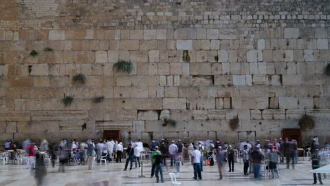 Time-lapse shot of the Western Wall, Jerusalem, Israel Stock Footage 228860256