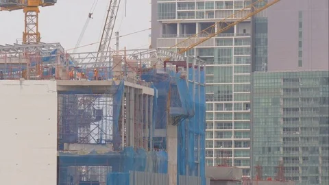 Time lapse shot of worker working at construction site Stock Footage 77435167