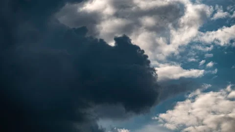 A time lapse showing active spring storm clouds gathering in the sky over Stock Footage 132960555