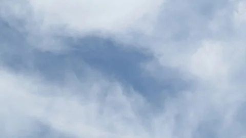 Time lapse showing passing clouds creating textures in the bright blue sky Stock Footage 323239723