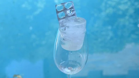 Time-lapse that shows how ice cubes melt with medicines Stock Footage 115101735