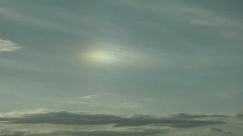 Time Lapse Shows Mock Sun (Sundog) Setting Stock Footage 54730741