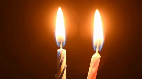 Time-lapse that shows two candles melting Video stock 115084240