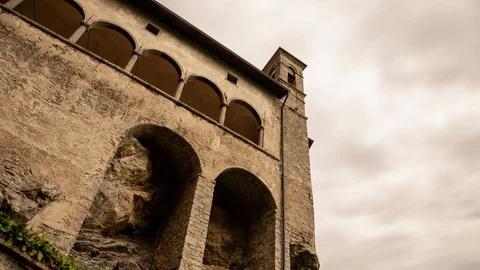 Time lapse at the shrine of St. Patrick (San Patrizio), Colzate, Bergamo, Italy. Stock Footage 109497171