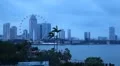 Time Lapse of Singapore Skyline Dusk, Flyer, Marina Bay, Skyscrapers HD Footage