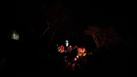 TIME LAPSE SITTING AROUND CAMPFIRE 動画素材 82657607