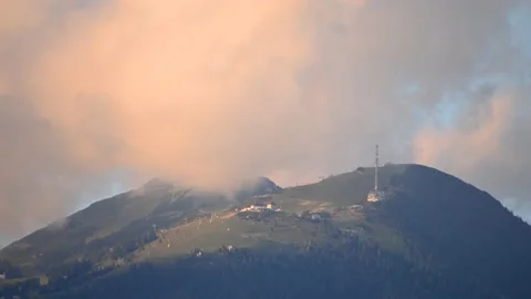 Time lapse of ski resort Krvavec in Slovenia, summer evening Stock Footage 138746975