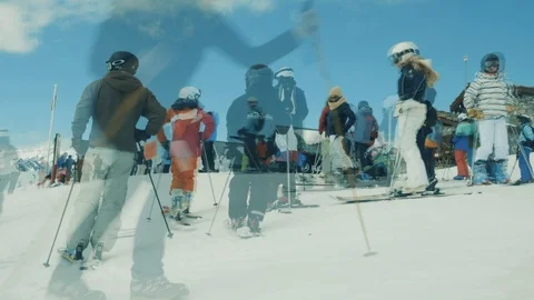 Time Lapse Ski Vacation down the slope Stock Footage 87927197