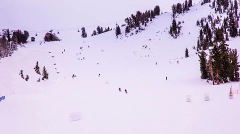 Time Lapse - Skiers Skiing Down the Slope Video stock 60758352