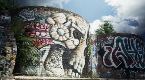 Time Lapse of Skull Grafitti Stock Footage 39563371