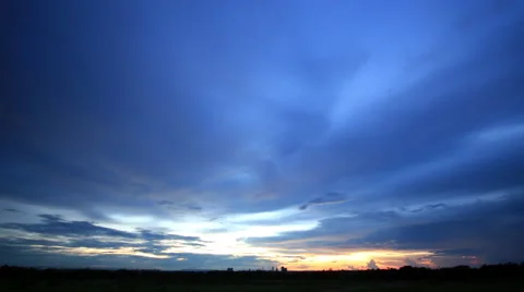 Time lapse of sky and clouds ,sunset or sunrise (reverse). Stock Footage 41542994