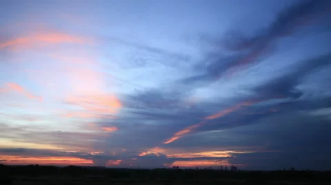 Time lapse of sky and clouds ,sunset or sunrise (reverse). Stock Footage 42905215