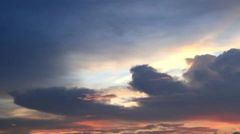Time lapse of sky and clouds ,sunset or sunrise (reverse). Stock Footage 45459202