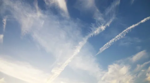 Time lapse of sky and clouds billowing., 4K 4096x2304. Stock Footage 45956243