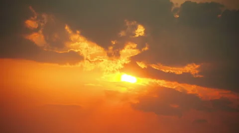 Time lapse of sky and clouds ,sunset or sunrise (reverse). Stock Footage 52115230