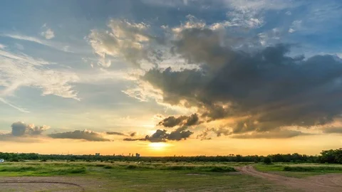 Time lapse of sky and clouds ,sunset or sunrise (reverse),Clouds billowing. Stock Footage 78539915