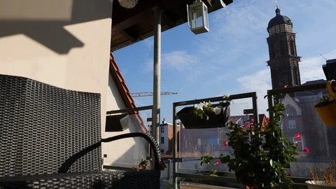 Time Lapse of Sky and Daylight Through House Balcony Stock Footage 114805536