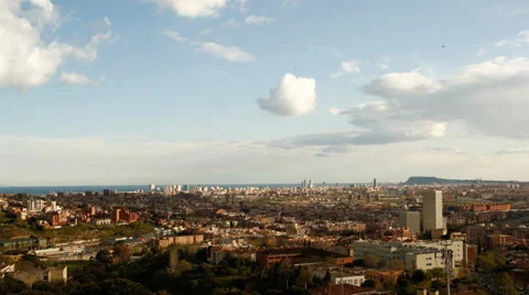  Time Lapse Of The Sky Of Barcelona Stock Footage 34862483