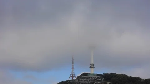 Time Lapse Sky Clouds at Seoul tower Stock Footage 98262292