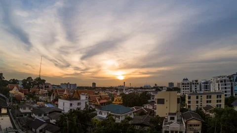 Time-lapse sky evening in city Stock Footage 79800177