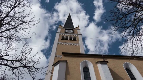 Time lapse of sky over catholic church Stock-Footage 73990727