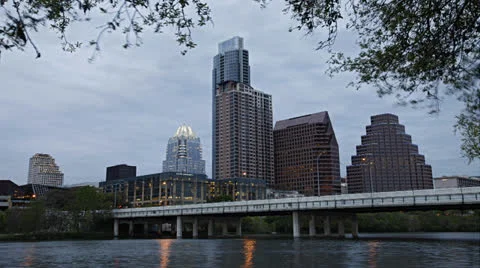 Time Lapse of the Skyline Austin at Night in Texas Stock Footage 22674870