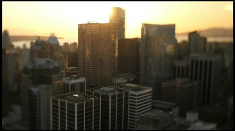 Time lapse  Skyline Sunset 7D Shift+Tilt a Stock Footage 793456