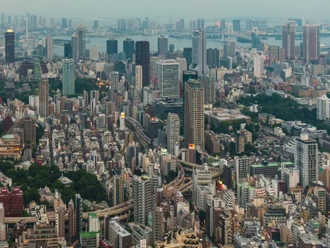 Time-lapse of Skyline with the Tokyo CBD. Stock Footage 72806257