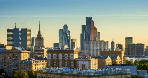 Time-lapse skyscraper in the city under floating clouds Stock Footage 86450576