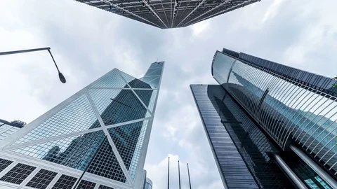 Time lapse of Skyscraper in Hong Kong city Video stock 81193732