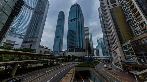 Time lapse of Skyscraper in Hong Kong city 스톡 동영상 81259275