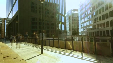 Time Lapse Skyscraper Office Buildings in Metropolis Finance Business District Vídeo Stock 148791200
