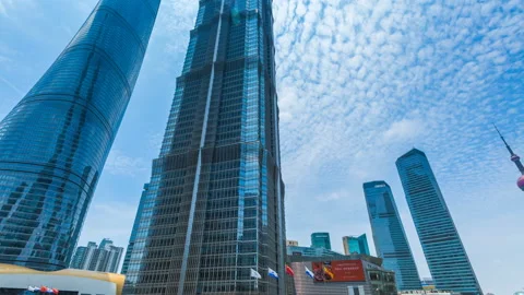 Time lapse of Skyscraper in Shanghai city Stock Footage 92489384