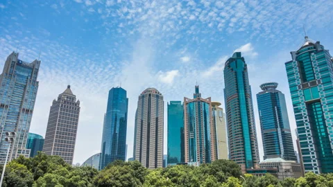 Time lapse of Skyscraper in Shanghai city Stock Footage 92491499